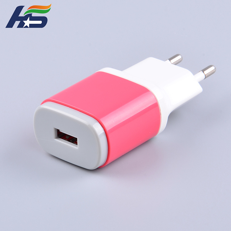 Colorful EU/USA Plug Portable USB Wall Charger for iPhone