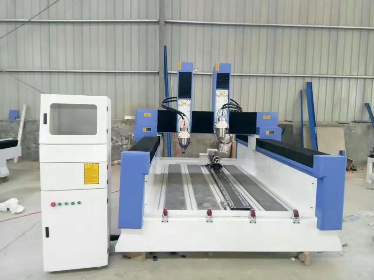 Double Head Stone Engraving Machine with 7.5kw Spindle