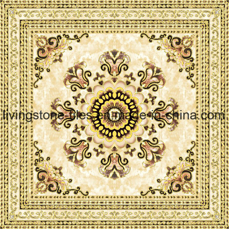 1200*1200mm Golden Carpet Design Puzzle Floor Tiles for Prayer Room