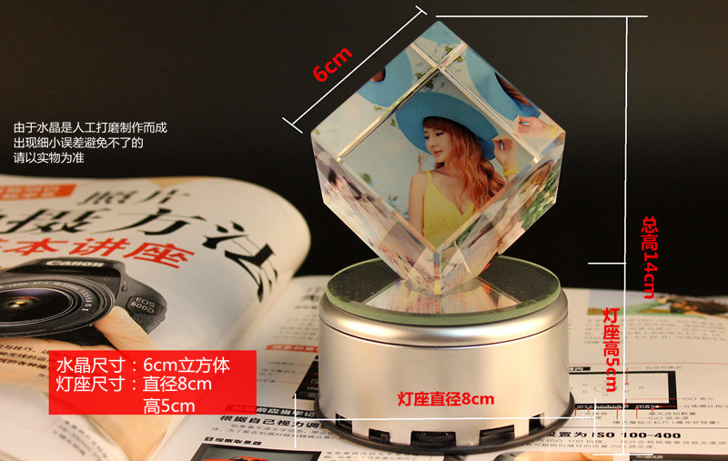Custom Desig 3D Laser Engraved K9 Crystal Glass Cube