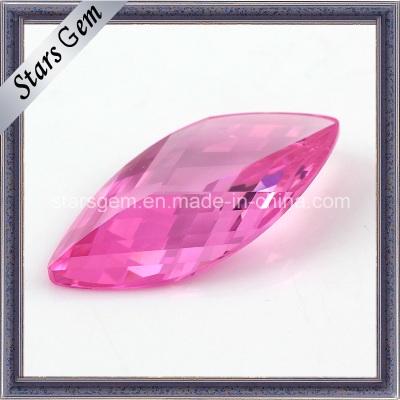 New Cutting Leaf Shape Pink Color Cubic Zirconia