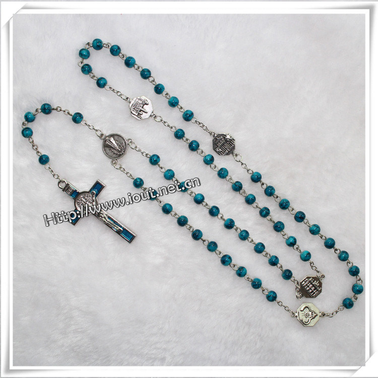 Wholesale Resin Beads Rosary Shining Blue Color Resin Rosaries (IO-cr074)