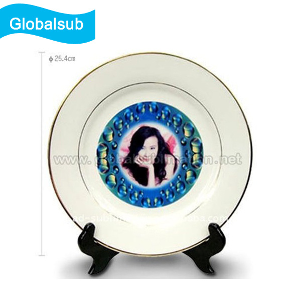 Personalized Decorative Gold Rim Plate for Sublimation 10 