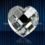 Heart Shape Checker Cut Cubic Zirconia Gemstones Loose Beads