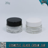 20ml Empty Clear Glass Coemstic Container with Plastic Cap