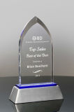 Arch Blue and Clear Award with Metal Base (#5416)