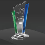 Double Blue Green Edge Crystal Award (MPI-CR-A1033GRBU-10)