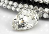 Fancy Cut White Crystal Teardrop Shape Beads Stone
