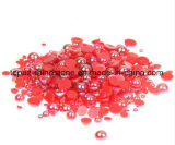 Red Ab Nail Pearl Half Round Craft ABS Imitation Pearls Scrapbook Beads for DIY Nail Decoration (NR-27)