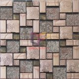 Rose Gold Stainless Steel Mix Gold Leaf Glass Reaationary Style Mosaic (CFM920)