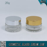 20ml Clear Cosmetic Glass Cream Jar with Aluminum Lids