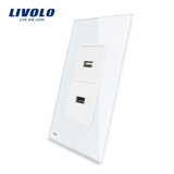 Livolo Us Standard USB Socket White Crystal Glass Wall Plug USB (VL-C592U-11/12)
