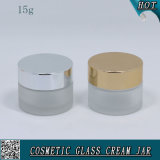 15ml 1/2 Oz Frosted Cosmetic Glass Jar for Face Cream with Metal Lid