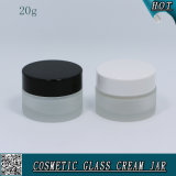 20ml Cosmetic Frosted Glass Cream Jar with Plastic Lids