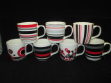 Black Red Lines Ceramic Coffee Mug