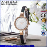 ODM Casual Quartz Fashion Ladies Leather Strap Wrist Watch (Wy-075A)