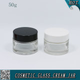 50ml Clear Glass Cream Jar with Plastic Lids