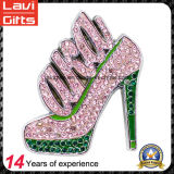 Hot Selling Custom Metal Type Shoe Lapel Pin with Crystal