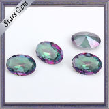 Special Rainbow Color Oval Shape Crystal Glass Gemstone