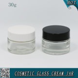 30ml Transparent Glass Cream Jar with Plastic Cap