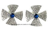 Special Design and Women's Fashion Earrings Rhinestone Gray Glass Black Resin Sweet Metal with Gems Ear Stud Earrings for Women Girls E6310