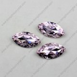 Fancy Rose Glass Stone Flat Foiling Back Crystal Gem Marquise