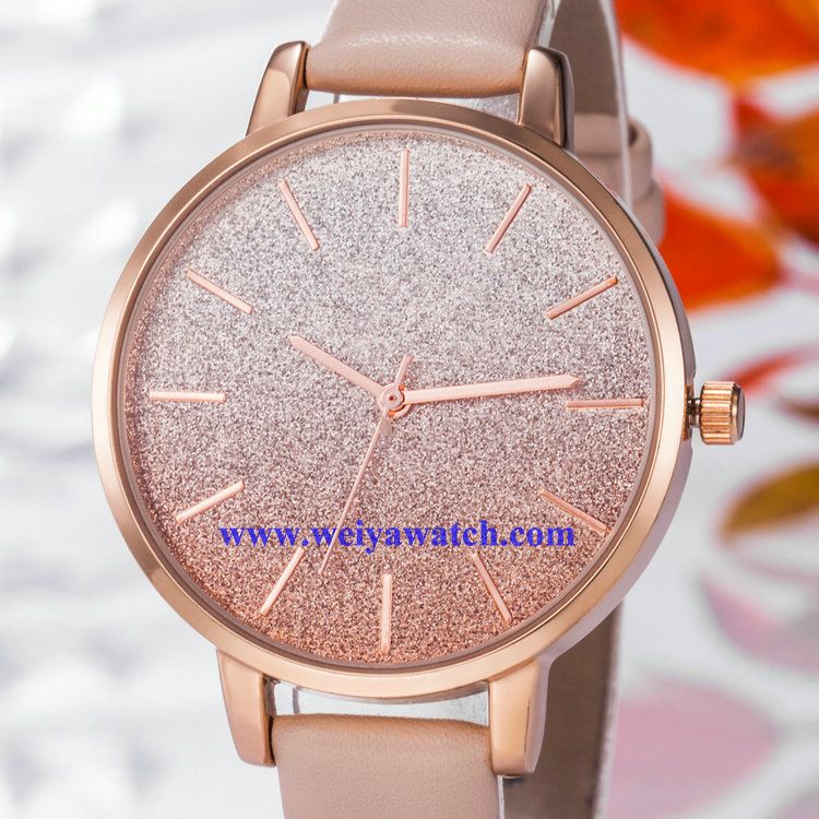 Leather Strap Lady Quartz Wist Watch, Ladies Watches OEM Service (WY-17025C)