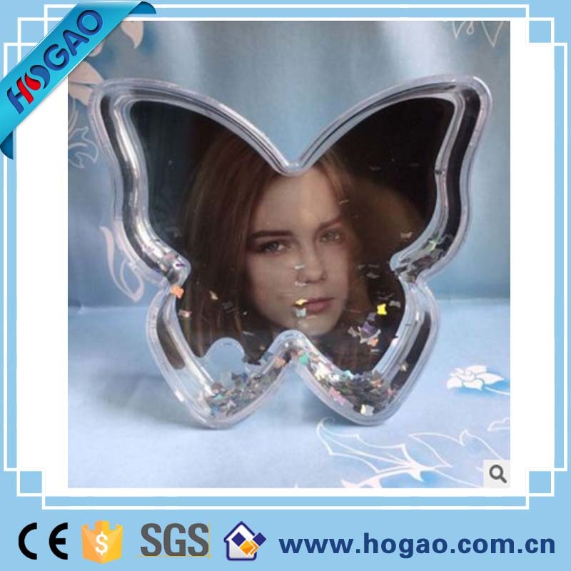 Acrylic Photo Frame Snow Globe Flower Shape Water Ball