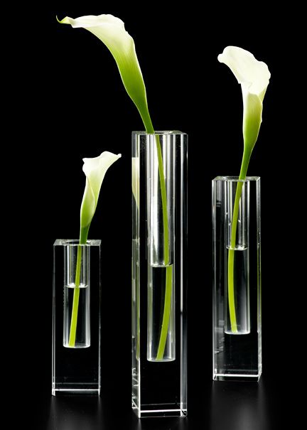 Square Crystal Glass Bud Vase