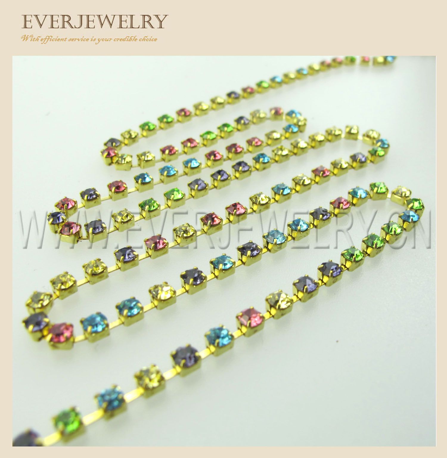 Mixed Color Chaton Chain