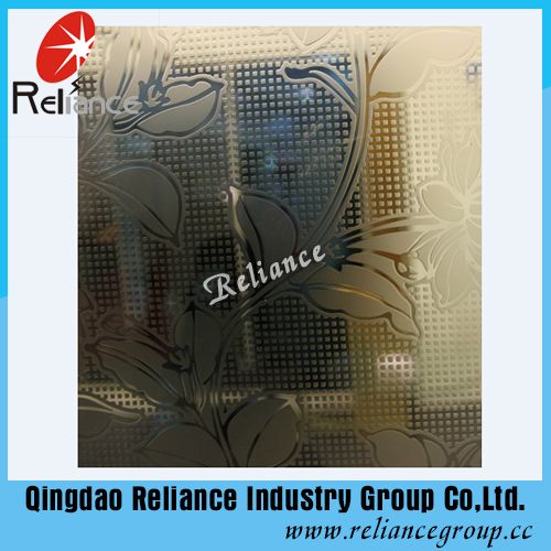 4mm/5mm/6mm Silver /Golden Art Glass / Deco Glass/ Hotel Decoration Glass/ Acid Etched Decorative Glass