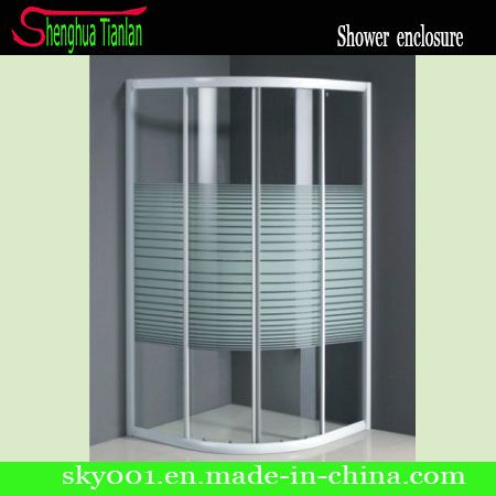 Aluminum Frameless Tempered Fiberglass Bathroom Glass Shower Screen (TL-512)