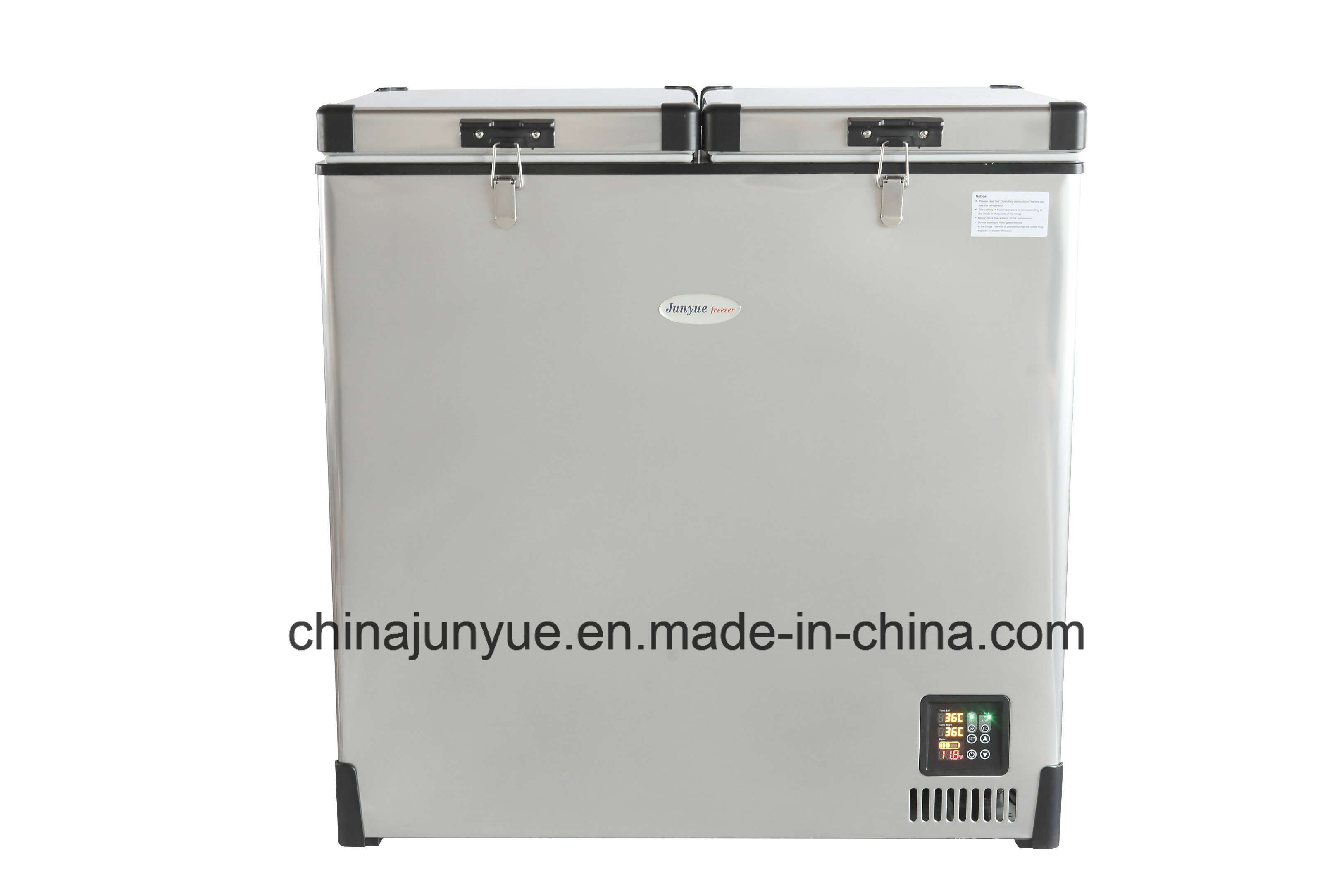 DC Horizontal Freezer Horizontal Refrigerator Portable Refrigerator Freezer Camping Fridge Freezer Stainless Steel Fridge