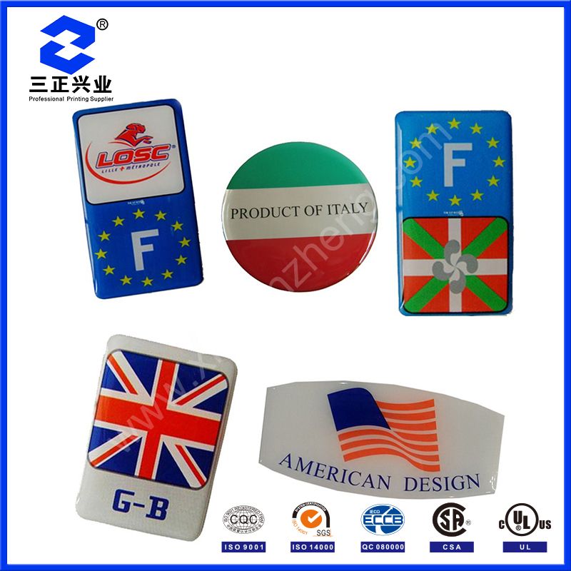 Country Flag Epoxy Resin Clear Glossy Permanent Water Resistant Colorful Stickers