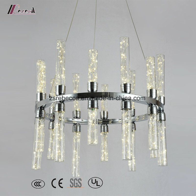 Simple Design Lighting Aluminium Crystal Pendant Lamp