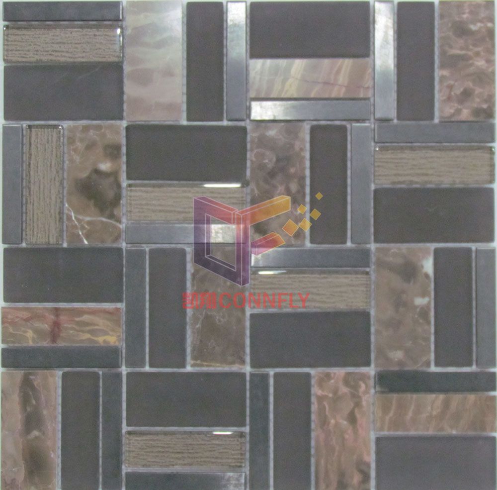 Brown Glass with Stone Mosaic (CS202)