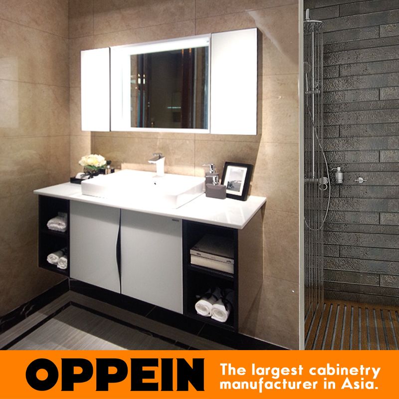 Oppein Tempered Glass Bathroom Cabinet