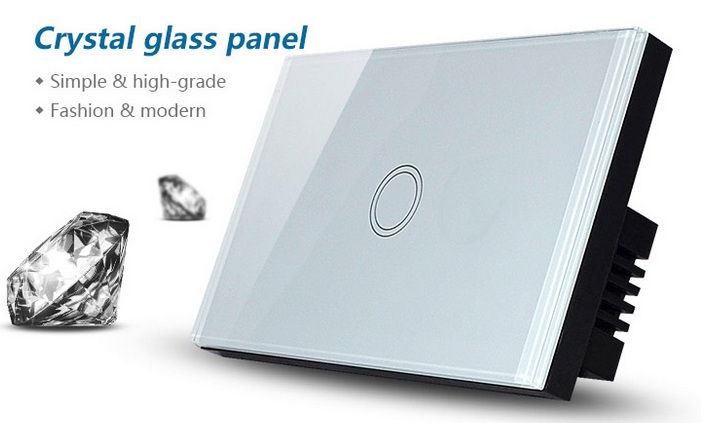 Crystal Tempered Toughened Glass 1-Gang Remote Control High Quality Light Switch (YX-8651ME)