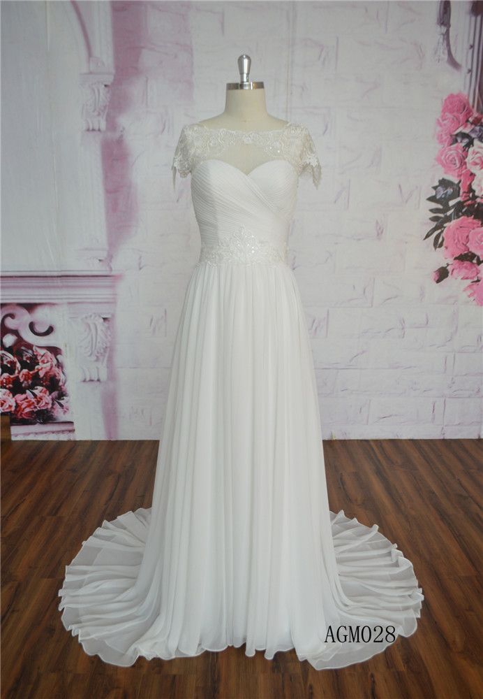 Backless Wedding Dress Chiffon A-Line Wedding Dress