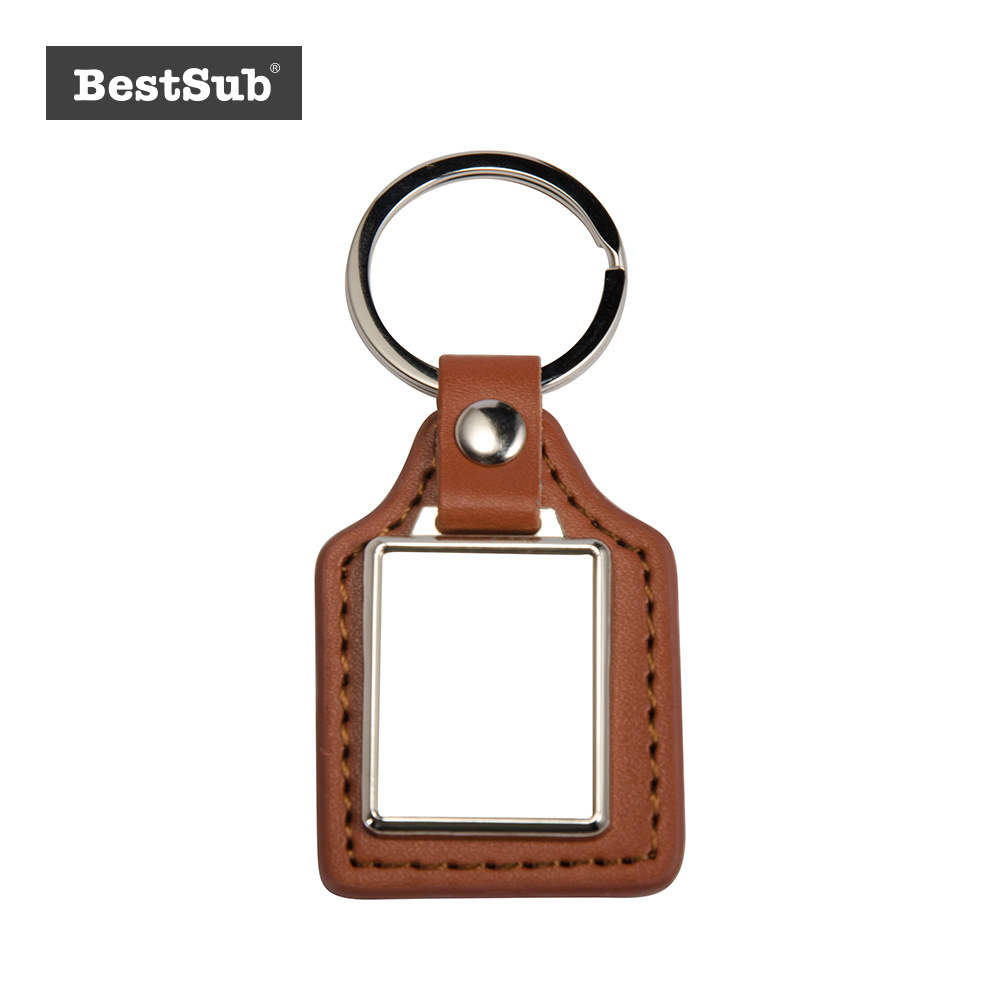 Sublimation PU Key Chain (Rec, Brown) (YAG01-BR)