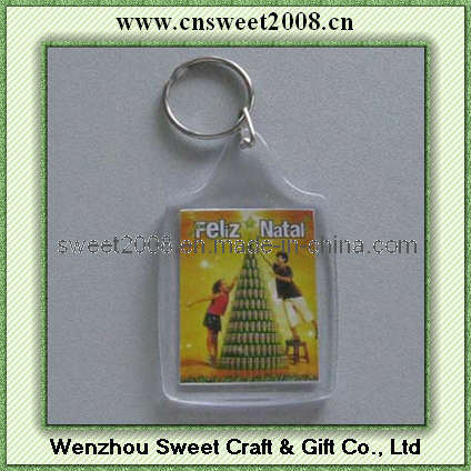 Custom Printed Plastic Keychain for Promotion (KYC23066)