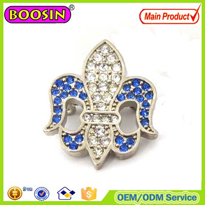 Hot Sale Crystal Lily Flower Magnetic Brooch Pin