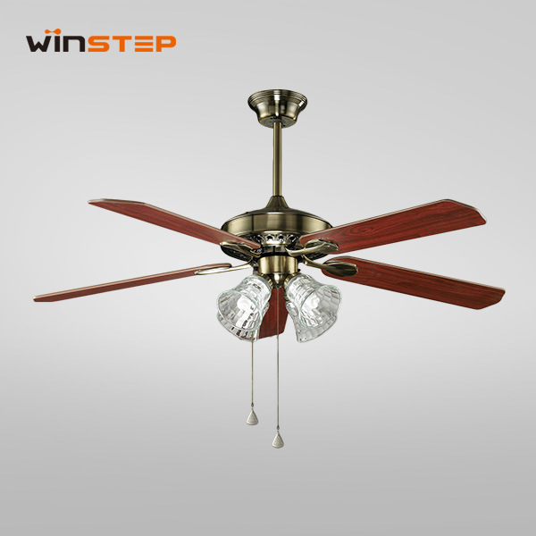 52 Inch Pak Giant Crystal Light Wood Decorative Ceiling Fan