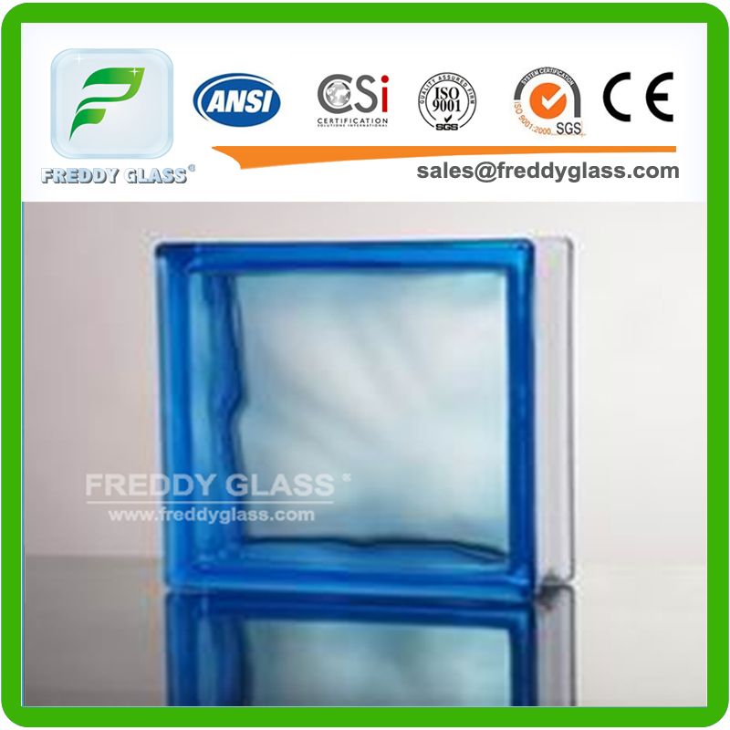 190*190*80mm Blue Cloudy Glass Block/Glass Brick