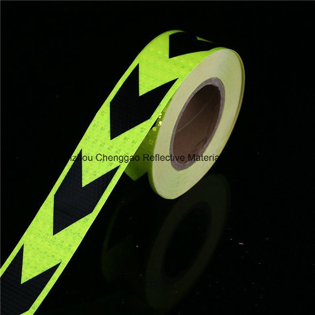 Yellow and Black Reflective Arrow Sticker