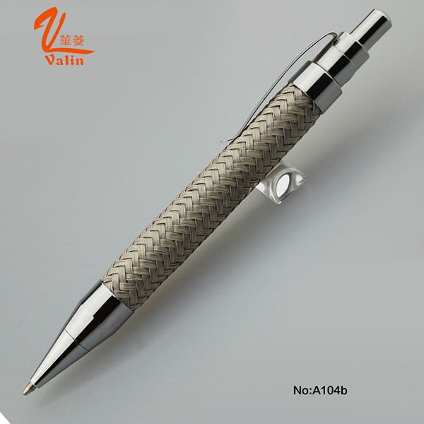 Customized Logo Steel Wire Clik Ball Pen