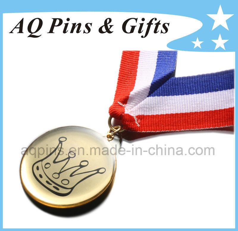 Custom Metal Medal with Epoxy & 3c Ribbon