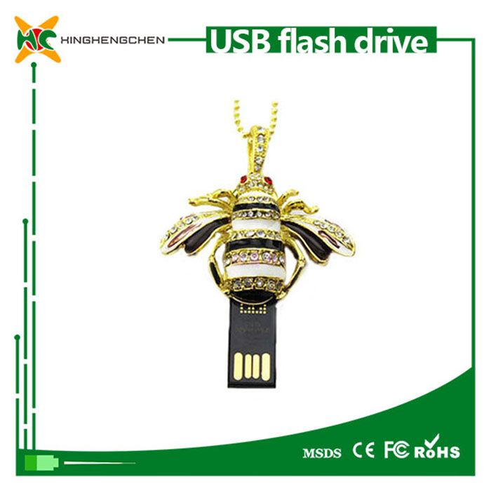 Crystal Bee Pendant USB 2.0 Memory Stick Flash Pendrive