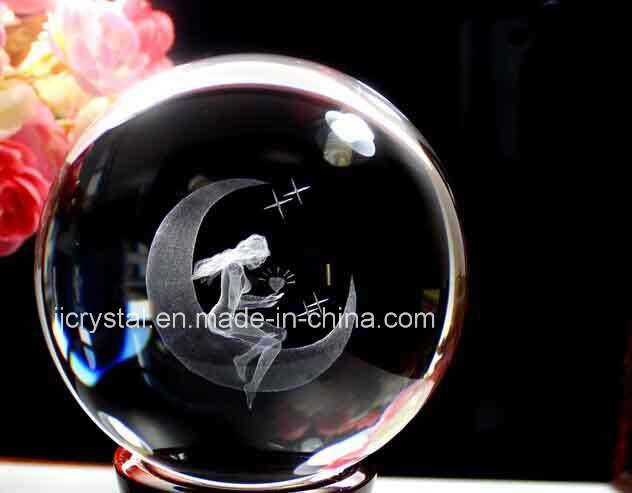 Small Crystal Glass Ball with Inner Laser Picture