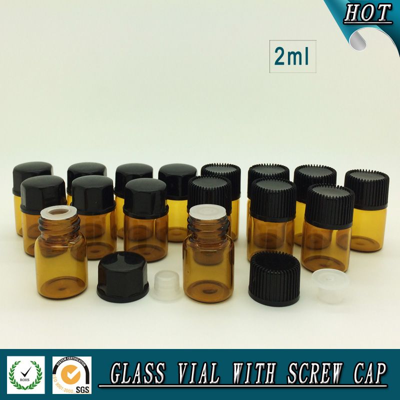 5/8 DRAM 2ml Amber Essential Oil Glass Vial with Orifice Reducer